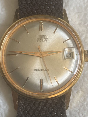 Miramar vintage men's mechanical wristwatch Geneva 21 jewels used