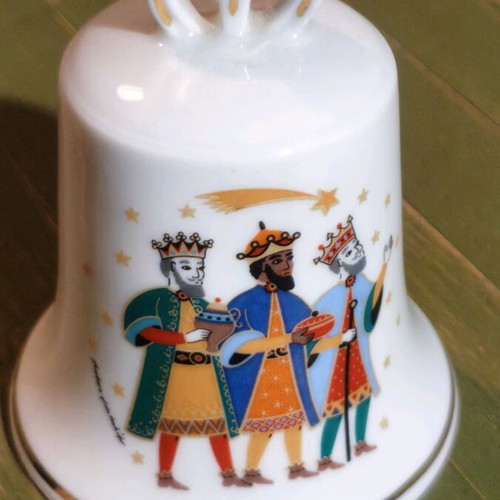 Porcelain Christmas bell "The Three Wise Men" like new