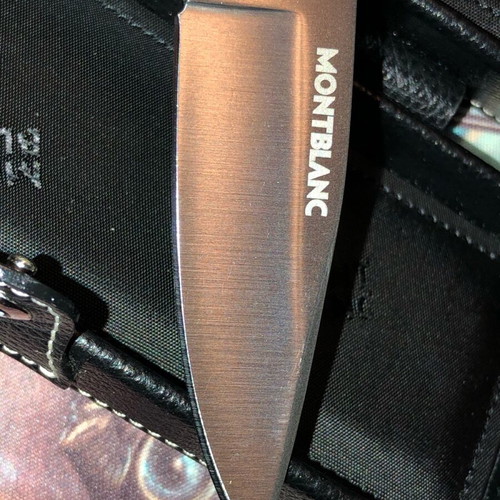 Mont Blanc Top Lock folding knife like new with leather carrying case