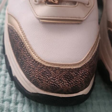 Renato Garini women's chunky sneakers wedges size 39 used, white with animal print
