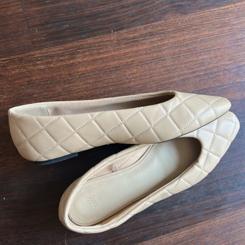 H&M Beige Quilted Ballerinas Size 37 Like New