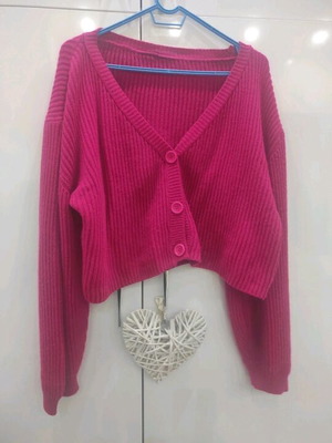 Shein pink cardigan like new, size XXL with balloon sleeve