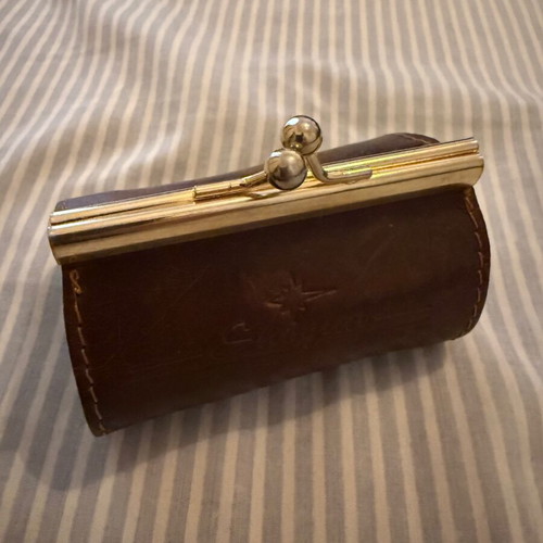 Shogun leather coin wallet new, brown