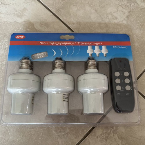 Wireless Lighting Remote Control Set 3 E27 Sockets with Remote New