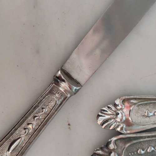 Vintage cutlery set used, silver-plated from the 1960s, 50 pieces