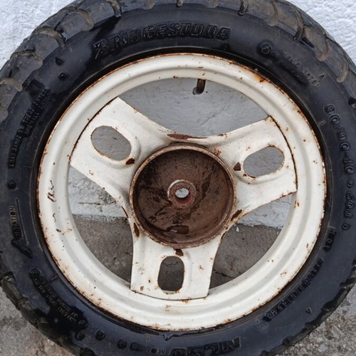 Honda Dio 50 rear rim used with Bridgestone tire