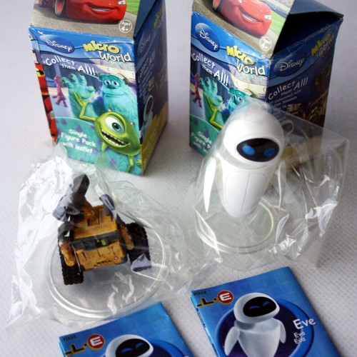 Wall-E & Eve Micro World mini figure cake toppers new
