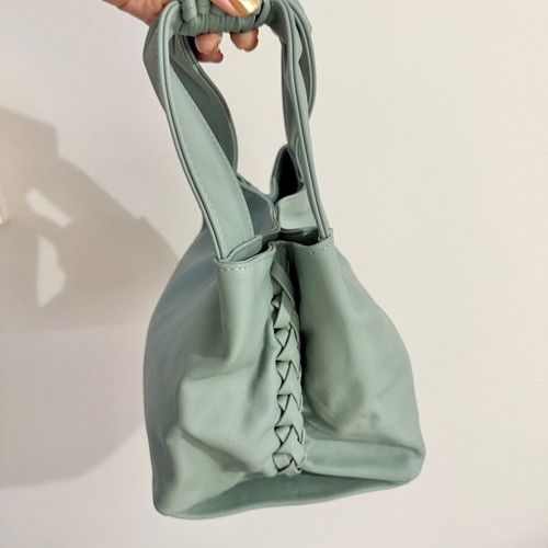Callista Gaia mint smooth leather bucket tote bag like new