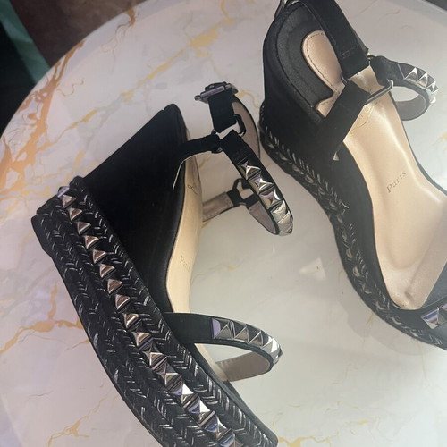 Louboutin sandals used, women's platform black size 37