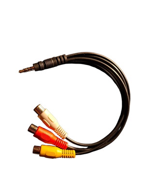 Lindy RCA σε AV adaptor καλώδιο 27cm 3mm 4 segment jack σε 3 phono αρσενικά καινούργιο