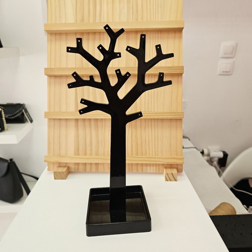 Leather jewelry display stands set, black