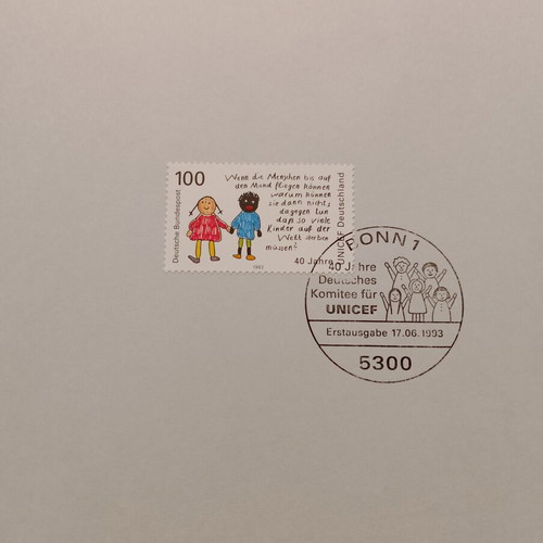 German stamps 1993 first day cover Bonn, mint block of four