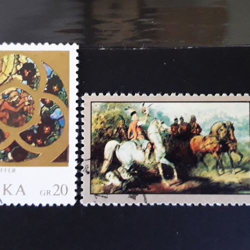 Poland 1968 & 1971 stamps with paintings, like new, set of 2