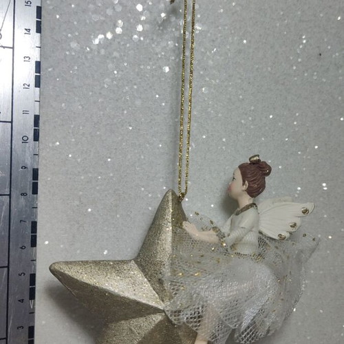 Fairy on star hanging ornament