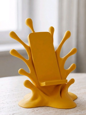 3D Printed Phone Stand Splash yellow like new
