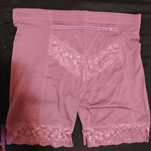 Pink latex lingerie with zipper pocket like new