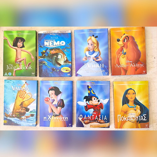 Disney DVD slipcover set, dubbed, like new