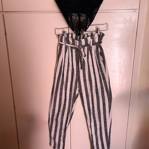 Bershka Striped Paperbag Pants New Size L