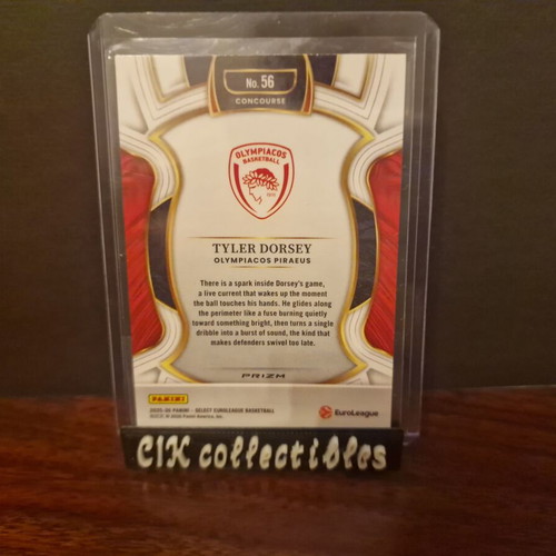Panini Euroleague Select Olympiacos Tyler Dorsey Cosmic card new