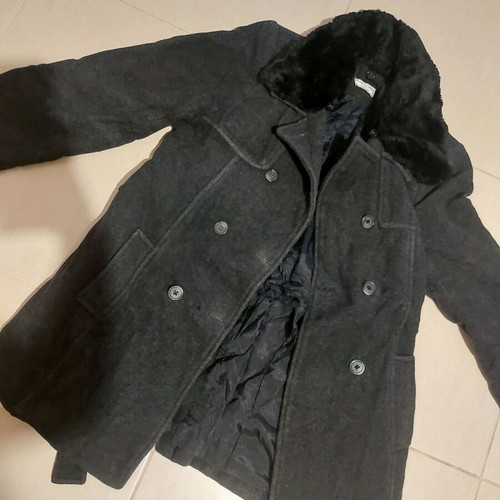 Women's half coat used, black, size S