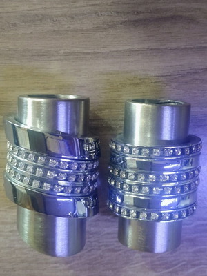 Curtain rod ends inox with strass, set of 2, new