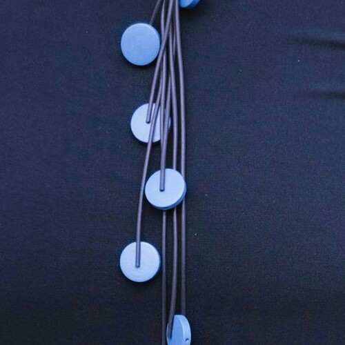 Silicone summer necklace, black with multicolor accents