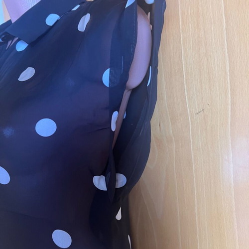 Black polka dot transparent shirt like new, very chic, size M/L