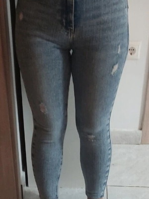High waist skinny push up jeans like new, blue, size XS