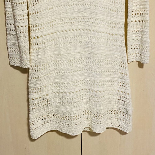 H&M Crochet Dress white, like new, midi, cotton