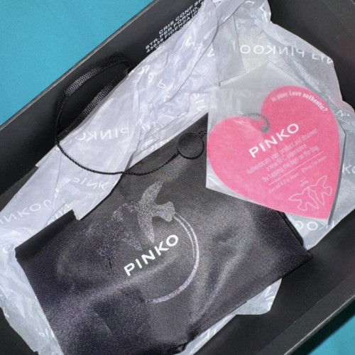 Τσάντα ώμου Pinko original ροζ-μωβ καινούργια, δερμάτινη