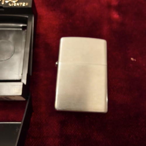 Zippo lighter brushed chrome like new with box