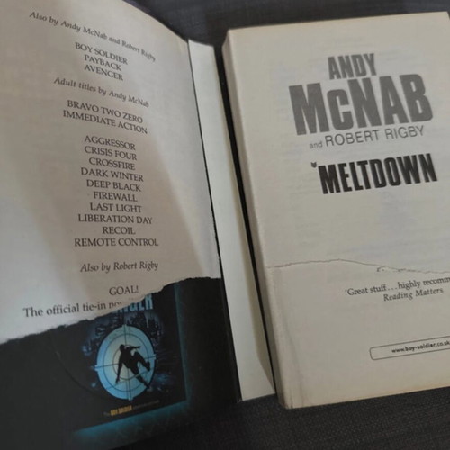 Meltdown Andy McNAB book used, English language