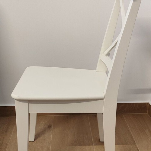 Ingolf dining chair Ikea like new, solid wood, white acrylic