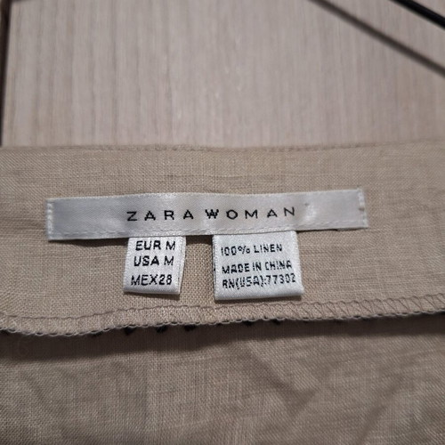 Zara Woman Beige Linen Tunic Kaftan Size M Like New