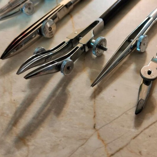 Set of 8 professional technical drawing instruments Kern & Wild like new