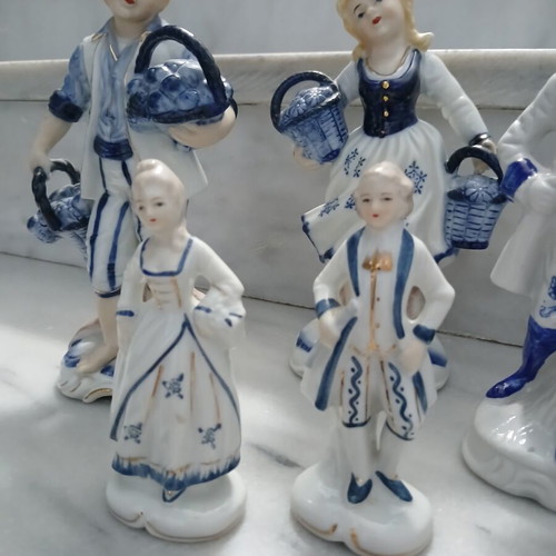 Porcelain decorative figurines set of 5, vintage