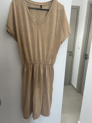 Benetton lurex χρυσαφί φόρεμα Small σαν καινούργιο
