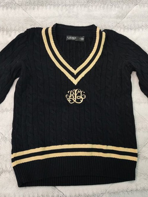Ralph Lauren sweater like new, black-gold, size medium