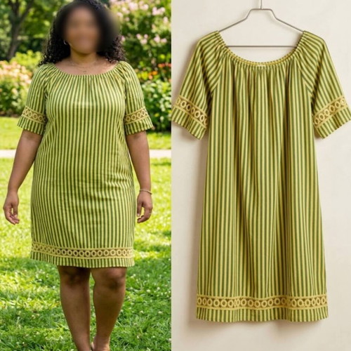 Summer cotton dress size L, like new, colorful