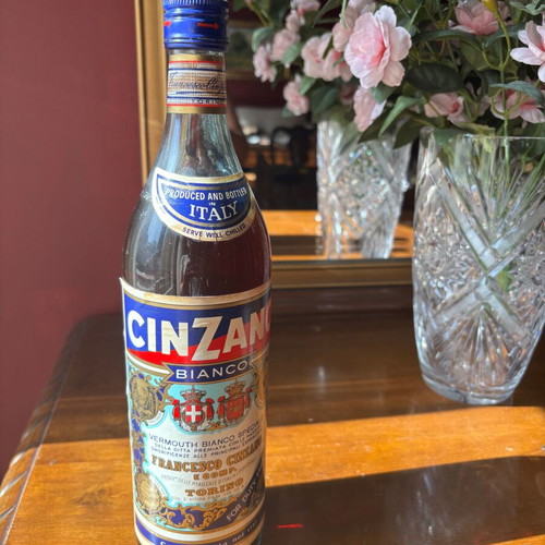Cinzano Bianco Vermouth 1L sealed vintage bottle from Italy