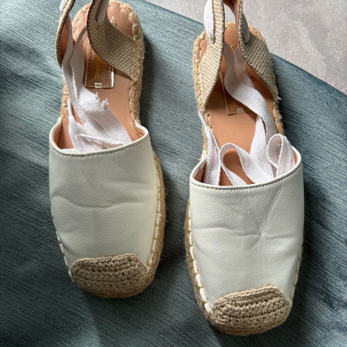 Melissa espadrilles used, leather, white, size 37