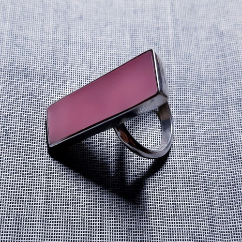 Handmade Rosa ring silver 925 with pink enamel new