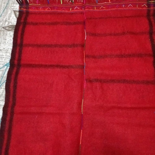 Wool Kilim Rug new, red with designs, handwoven on loom