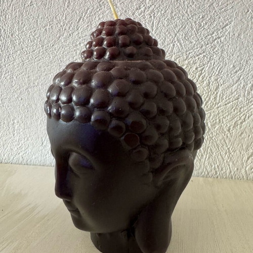 Decorative Buddha Head Candle 3D like new, black paraffin