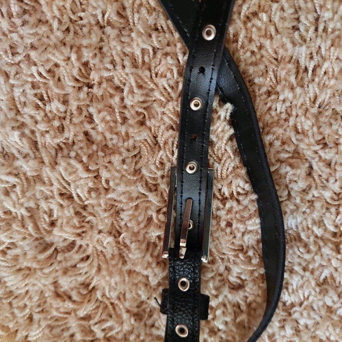 Belt thin black adjustable like new with buckle