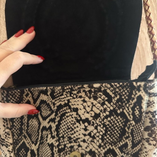 Boho shoulder bag animal print snake leather like new