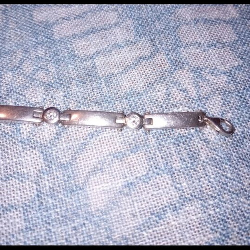 925 Sterling Silver Link Bracelet very good condition with cubic zirconia