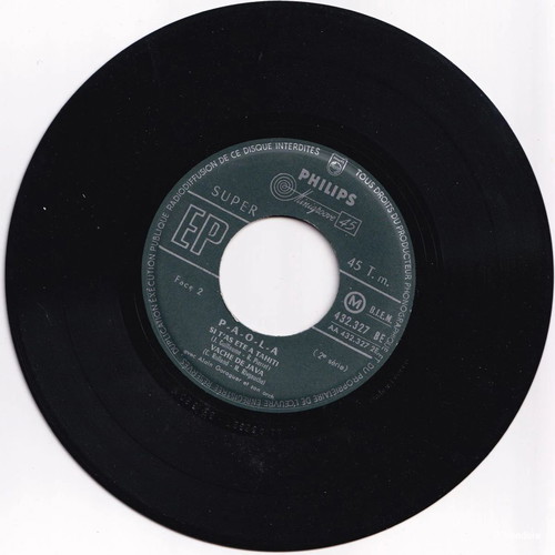 Vinyl P.A.O.L.A – Si T'as Ete A Tahiti, 45 RPM EP Jazz Latin Record Very Good Condition