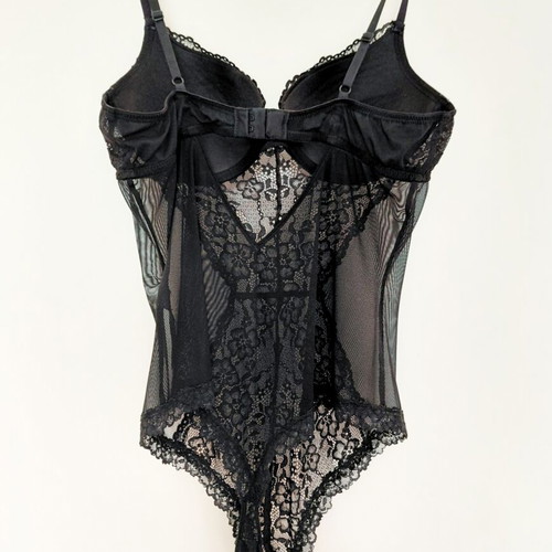 H&M sexy lace bodysuit black M-L