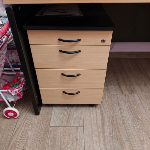 Dromeas professional home office desk with 3-drawer cabinet